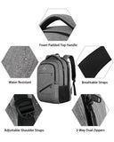 MATEIN Travel Laptop Backpack, 17 Inch Work TSA Approved Carry on Backpack, Large Computer Business Bag for Men Women with Trolley Sleeve and Anti Theft Pocket, College School Rucksack Book Bag, Grey