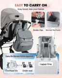 NatuFuse Baby Diaper Bag, Multi-Function Baby Bag for Mom Dad, Diaper Backpack with Changing Pad Stylish Pañaleras para Bebe Stroller Straps, Newborn Baby Essentials Must Haves for Women Grey Green