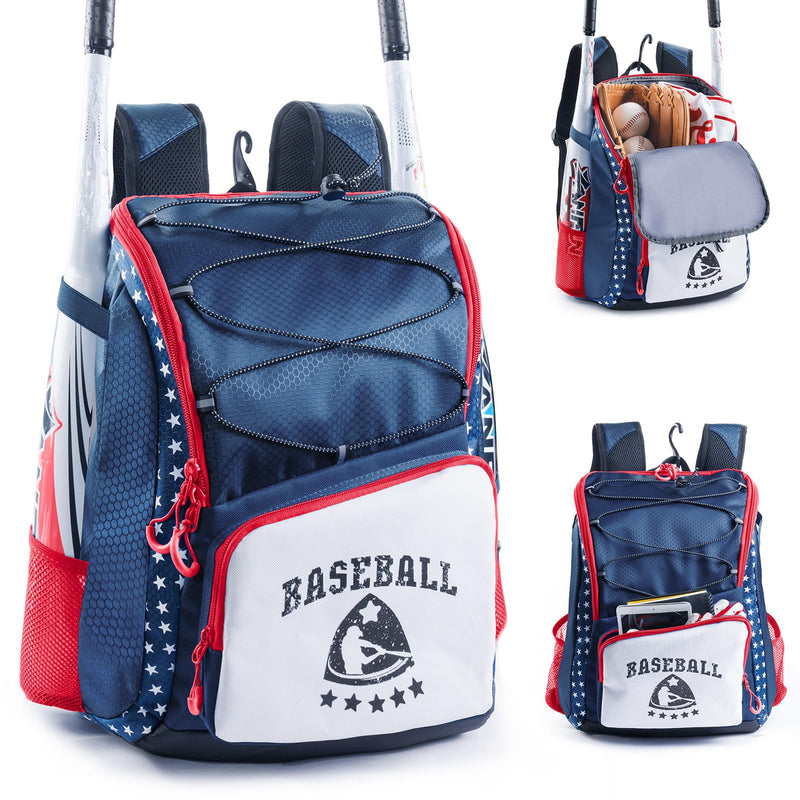 VIGEGARI Kids Baseball Bag for Boys 8-12 - Baseball Backpack for Boys 5-8 - Girls Softball Bag - Youth Baseball Bag for T-Ball, Softball Equipment, Baseball Gear, Bat Bag for Boys, Girls