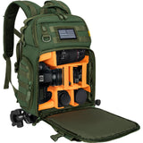 TORIBIO Camera Backpack for DSLR/SLR/Mirrorless Photography Camera, Water-resistant Tactical Camera Travel Bag Backpack Case with 15.6" Laptop Compartment, Tripod Holder