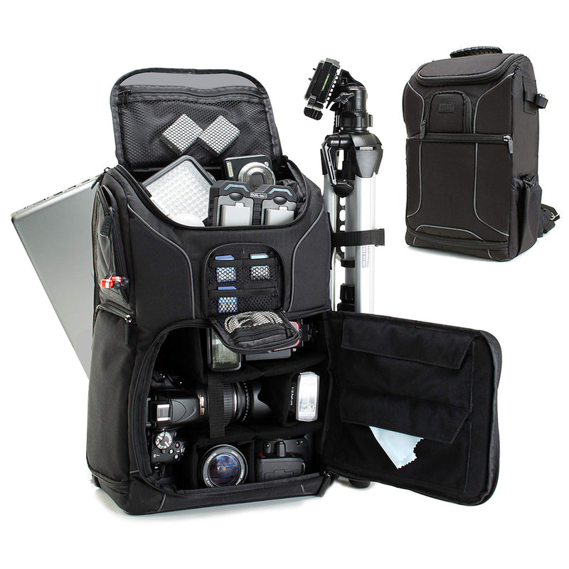 Professional Camera Backpack DSLR Photo Bag with Comfort Strap Design , Laptop , Tripod Holder , Lens and Accessory Storage for Canon EOS Rebel T5 , T5i , T6i and More Full-Sized Digital SLR Cameras