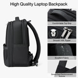 Hanke Expandable Travel Backpack 16 Inch, Full-Open Laptop Backpack Fits 15.6 Inch, Carry On Personal Item Bag with Luggage Strap, Business Work Backpack for Women Men, Black