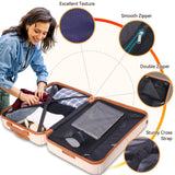 Hoteel Luggage Sets 4 Piece ABS+PC Hardside, 4-Year Warranty, Luggage Set with Spinner Wheels, TSA Lock, Lightweight Carry on Luggage, 13"/20" Suitcase with Duffel & Organizer, Dark Blue