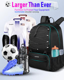 LOINTET Youth Soccer Bag, Soccer Backpack with Ball Compartment, Sports Equipment Training Bags Fits Basketball Football Volleyball and Accessories, Black