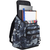 FUEL Travel Laptop Hiking Backpack Carry On Airline Approved Luggage Bag Carry On Large Backpack, Black Midnight Blue Camo