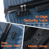 Rosamo Luggage Sets 3 Piece, ABS Suitcase Set (20/24/28), Hardside luggage with Spinner Wheels, Travel Luggage,14x8x9 Airline Approved Carry on, Lightweight Luggage with High-Security Lock