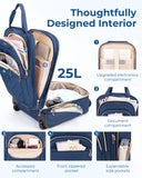 BAGSMART Underseat Carry On Luggage Airline approved,16-inch Small Underseater Softside Travel Suitcase with Wheels Lightweight Overnight Rolling Carry-on Luggage for Women Men Weekender,Dark Blue