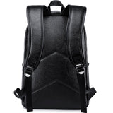 weiatas Black Leather Laptop Backpack for Men Women Work Travel, College School Backpack Casual Daypack fits 15.6 Inch