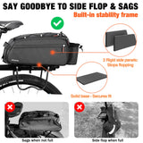 JXFUKAL Bike Bags for Bicycle Rear rack, 13L Supportive Bike Rack Bag Built-in Rigid side & Base Panel, Waterproof Reflective Ebike Trunk Pannier Saddle Seat Bag Carrier for Commuter Travel Outdoor