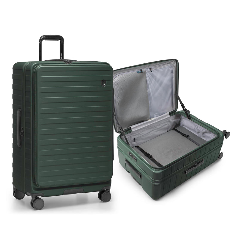 Traveler's Choice Novia Top Opening Expandable Polycarbonate Luggage with Spinner Wheels, Green, 30-Inch Large