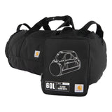 Carhartt Classic Round Duffel with Utility Pouch, Heavy-Duty, Water-Resistant Packable Gear Bag for Jobsite, Gym, and Travel, Black, 60L
