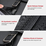 KEMIMOTO Synthetic Leather Motorcycle Saddlebags Universal Motorcycle Throw Over Saddle Bags Compatible with Sportster Dyna Softail Touring Models Vstar Shadow Wide Glide Black