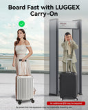 LUGGEX Carry On Luggage 22x14x9 Airline Approved, PC Expandable Hard Shell Suitcases with Spinner Wheels, 20 Inch, Charcoal Metallic