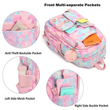 Hidds Laptop Backpacks 15.6 Inch College Backpack Elementary Middle High School Book Bag Kids Cute Bookbags Anti Theft Travel Back Pack Casual Daypack for Teens Girls Women Students (Tie-Dye Pink)
