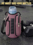 AORTDES Magnetic Gym Bag Water Bottle Holder for 18-40 oz Bottles, Neoprene Pouch with Phone Pockets, Workout Gym Accessories for Men Women,Small Gym Bag Essentials (Dusty Mauve)