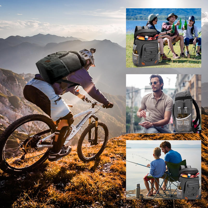 Backpack Cooler Insulated Leak Proof for Men Women 36 Cans Soft Cooler Backpack Insulated Waterproof Large Capacity Coolers Bag Portable for Lunch Camping Travel Picnic Hiking Deep Grey