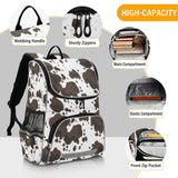 ZAZYXTJ Western Cow Print School Kids Backpack with Reflective Strip for Girls and Boys 6-12 Elementary Student Bookbag Middle School Bags