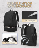 VENATIN Gym Backpack for Women Men,Cheer bag,Lightweight Gym Bag with Shoe Compartment, Waterproof Sports Backpack with Wet Pocket, Black