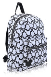 Disney Minnie Mouse Backpack for Women and Teens | Womens Mickey Mouse Double Strap Shoulder Bag (White Mickey)