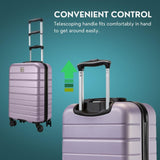 Skyway Epic 2.0 Hardside Lightweight and Durable ABS Shell Luggage, Spacious with Dual Spinning Wheels, Comfort Grip, Men and Women, 28-inch Large Check-In, Silver Lilac