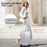 VentureVault All Aluminum Carry On Luggage 22x14x9 Airline Approved，Hard Shell Carry On Luggage, Zipperless Luggage Aluminum Suitcase Luggage (sliver, 20inch)