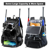 VIGEGARI Youth Baseball Backpack - Adults Bat Bag, Softball Equipment & Accessories Holder for Bat, Glove, Helmet, Shoes