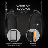 Briggs & Riley Cabin Spinner - Carry On Luggage for Travel, Suitcases with Wheels, Softside Rolling Bag for Men & Women, Fits Under Plane Seat, Interlocking Handle - Baseline Collection, Black