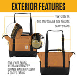 Carhartt Horizontal Zip Classic Laptop Tote Bag, Durable Water Repellent Material W/ 17" Tablet Sleeve, Carhartt Brown