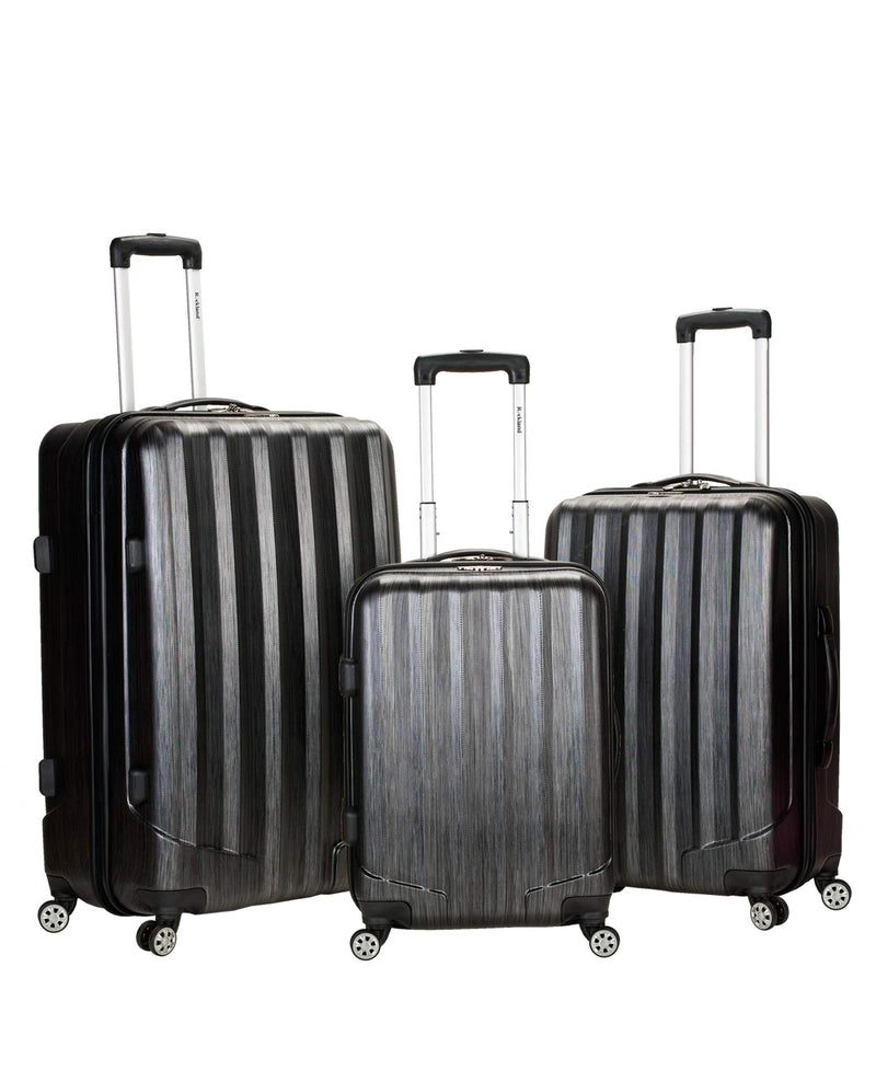 Rockland Santa Fe Hardside Spinner Wheel Luggage Set, Carbon, 3-Piece Set (20/24/28)