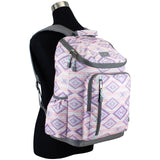 FUEL Durable Top Loader Outdoor Backpack w/Adjustable Straps, Multiple Compartments, Perfect for Travel, Hiking, Work, Classroom, Commuting - Pink Aztec