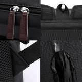 Farcauo Leather Laptop Backpack for Men Vintage Laptop Backpack Black Travel Work Backpacks Large Capacity Business Back Pack