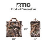 RTIC Soft Cooler 50 Can, Insulated Bag Portable Ice Chest Box for Lunch, Beach, Drink, Beverage, Travel, Camping, Picnic, Car, Trips, Floating Cooler Leak-Proof with Zipper, Camo