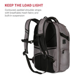 SwissGear Travel Tech Elite Laptop Backpack – Fits Laptops up to 16” – ScanSmart TSA-Friendly Backpack with USB Port, Shoe Compartment & Organizer Pockets – Grey Ballistic