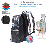 Forever cultivate Original Floral Leaf Travel Backpack,Waterproof Gym Backpack Suitable for Travel,Gym,Shopping,Yoga,Hiking,Beach (I)