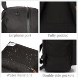 VASCHY School backpack, Lightweight Casual Classic Water-resistant School Rucksack Travel Backpack 15 inch Laptop Black