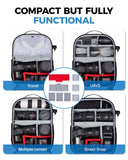 BAGSMART Camera Bag for DSLR, Waterproof Camera Backpacks for Photographers, Camera Case with Laptop Compartment-15.6" Black