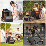 Discala Cat Backpack Carrier for Medium Small Dog Cat up to 20lbs, Pet Carrier Backpack, Ventilated Mesh Soft Sided Dog Backpack Carrier for Travel, Hiking, Outdoor Use - Grey