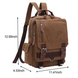 FANIGBAG Canvas Backpack Durable Vintage Travel Bookbag Laptop Backpack，Travel High Capacity Casual Daypack (brown A)