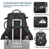 Beraliy Travel Backpack for Men Women, Large Carry On Backpack, Personal Item Bag Airline Approved, 17 inch Laptop Backpack, Business Work Gym Weekender Bag, Black