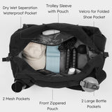 Kookoomia Gym Bag for Men with Shoes Compartment and Wet Pocket Convertible Duffle Bag and Gym Backpack Waterproof Sports Bags for Men with 2 Bottle Holders Multipurpose Weekender Overnight Bag -Black