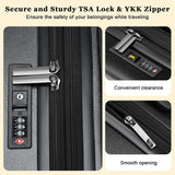 CENSIEN 16 Inch Underseat Carry On Luggage Airline Approved, Expandable Lightweight ABS+PC Hard Shell Suitcases with 360° Spinner Wheels, TSA Lock, YKK Zipper, for Business Weekender (Black, 1 PC)