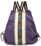 Goodhan Women Canvas Backpack Daypack Casual Shoulder Bag, Vintage Heavy-duty Anti-theft Travel Backpack