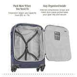 eagle creek Expanse 4-Wheel 21.5" International Carry-On Luggage - Four-Wheel Carry-On Luggage for Easy Travel - Lockable Zippers - Expandable Main Compartment - Telescoping Handles - Pilot Blue