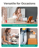 BAGSMART Travel Makeup Bag, Make Up Bag with Multiple Compartments for Organizer, Durable & Compact Cosmetic Organizer for Women for Travel Accessories (Beige)