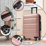 Merax Luggage Set 4 Piece, Hardshell ABS Suitcases with 8 Silent Spinner Wheels, Durable and Lightweight Travel Luggage for Family Trips