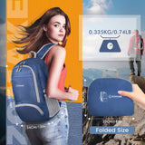ZOMAKE Lightweight Packable Backpack 30L, Foldable Hiking Backpacks Water Resistant Compact Folding Daypack for Travel(Navy Blue)