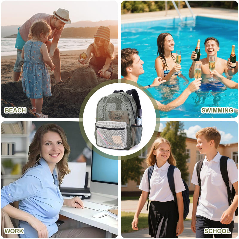 COVAX Heavy Duty Mesh Backpacks for Adults, See Through Backpack for Swimming, Fitness, Sports, Carry Portable Oxygen Concentrators
