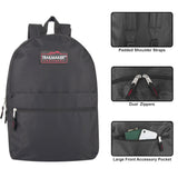 Trail maker Classic 17 inch Backpacks with Adjustable Padded Straps | School Backpacks for Girls, Boys (Black)