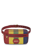 Gucci, Pre-loved Red Leather & Canvas Sylvie Baiadera Belt Bag, Multi