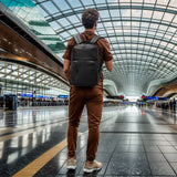 SUIKIHUM Waterproof Laptop Backpack for Men & Women, Flight Approved Anti-Theft Daypack with 15.6-inch Laptop Sleeve (Black)